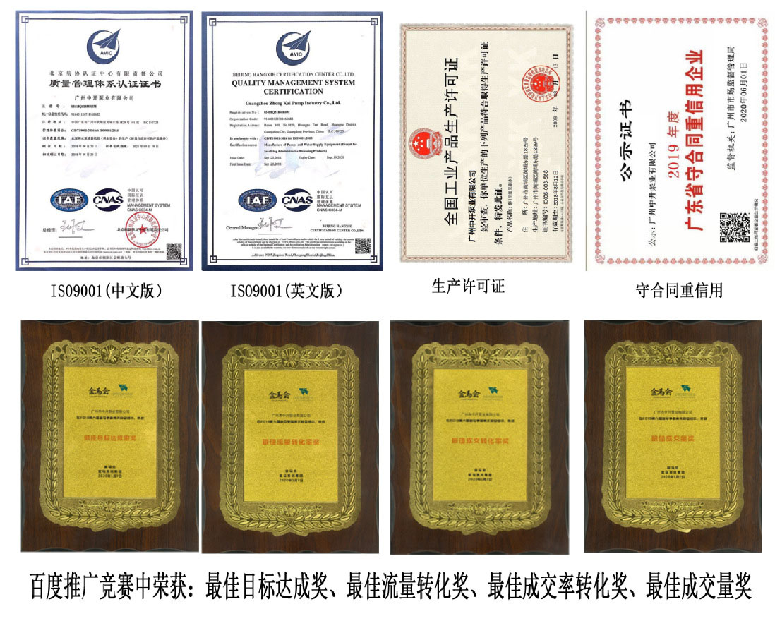 中開(kāi)泵業(yè)資質(zhì)
